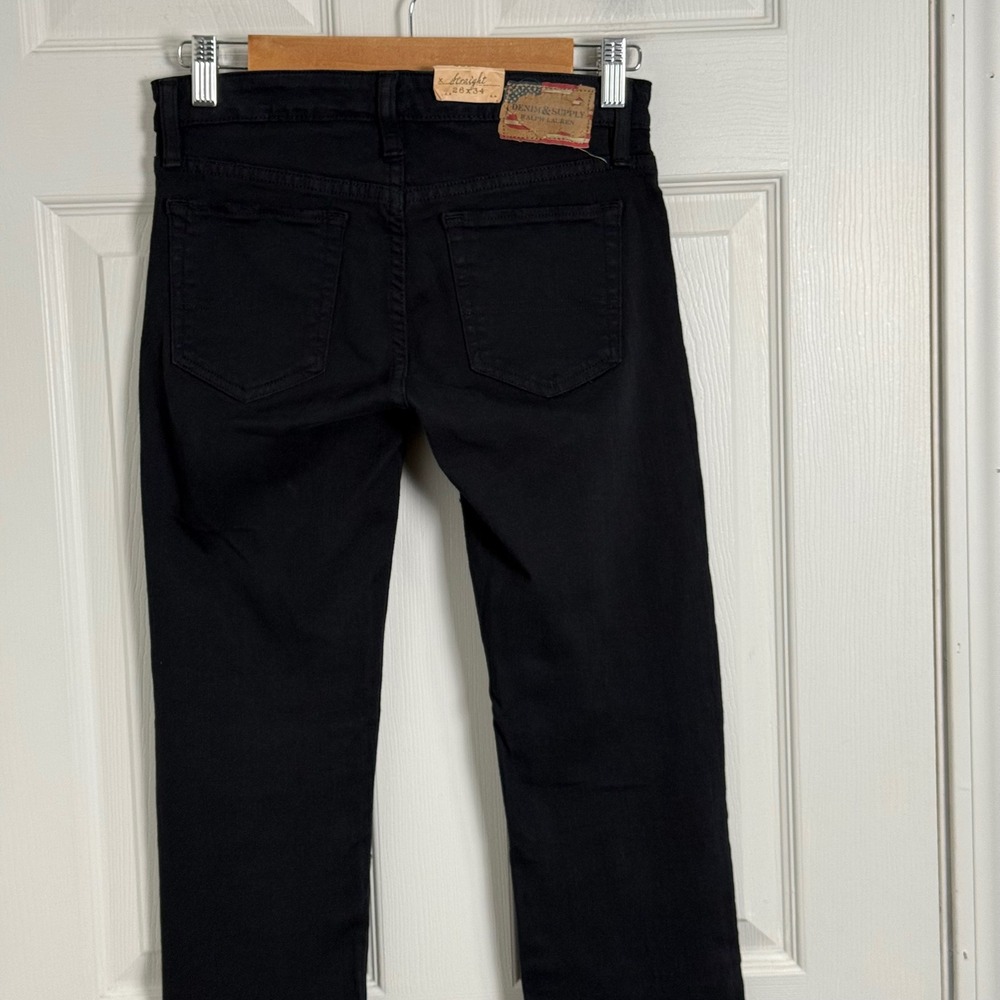 Denim & Supply Ralph Lauren Womens Black Straight Leg Jeans 26x34 Mid Rise - Picture 3 of 14